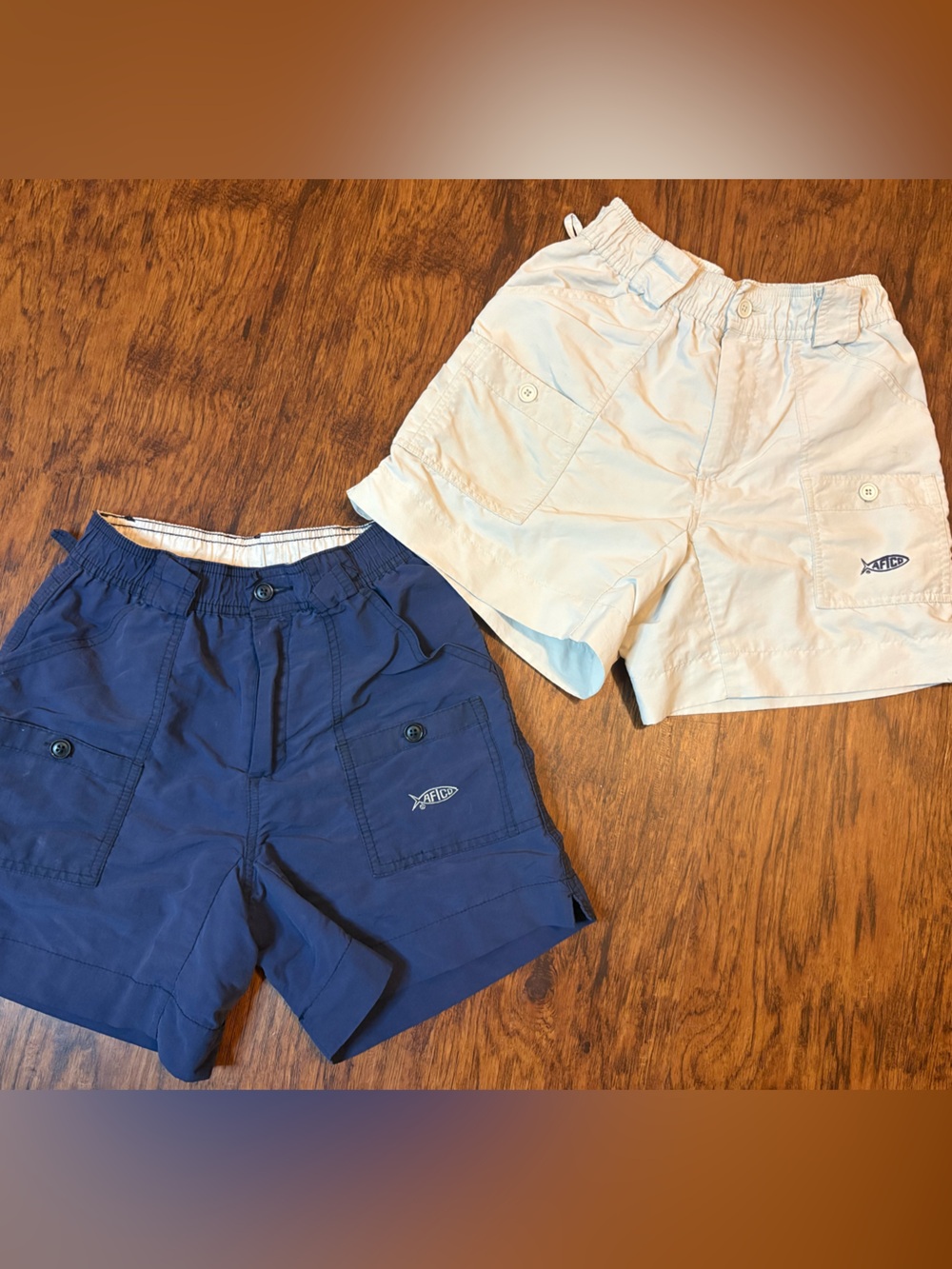 AFTCO Kids Cargo Shorts in Navy and Khaki